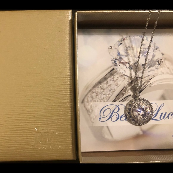 White Cubic Zirconia Rhodium Over Sterling Silver Pendant With Chain 10.77ctw - Picture 6 of 6